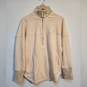 FP by Free People Mountain Dreamin’ Cream Quarter-Zip Sweatshirt